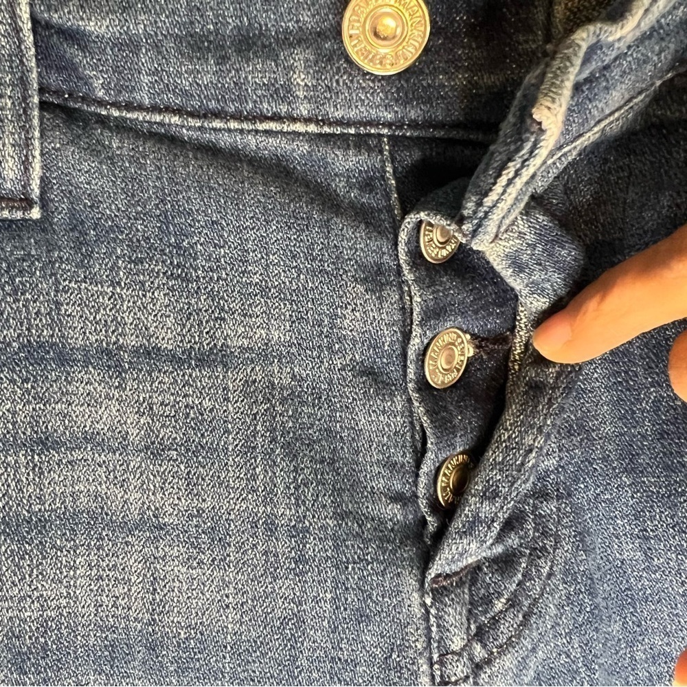 7 For All Mankind Womens Josefina Boyfriend Jeans Distressed Sz 27 Button Fly - Picture 7 of 15